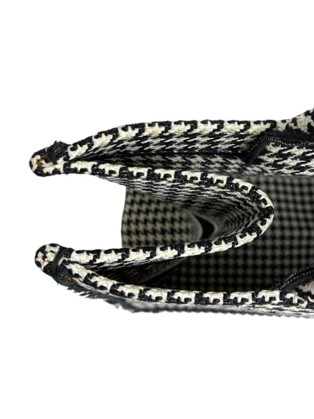 Dior Book Tote Houndstooth Black White - Picture 4 of 8